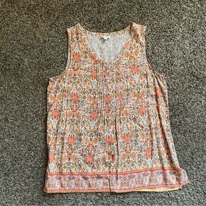 J. Jill Strapless V-neck Mulicolor  Floral print tank size XL
